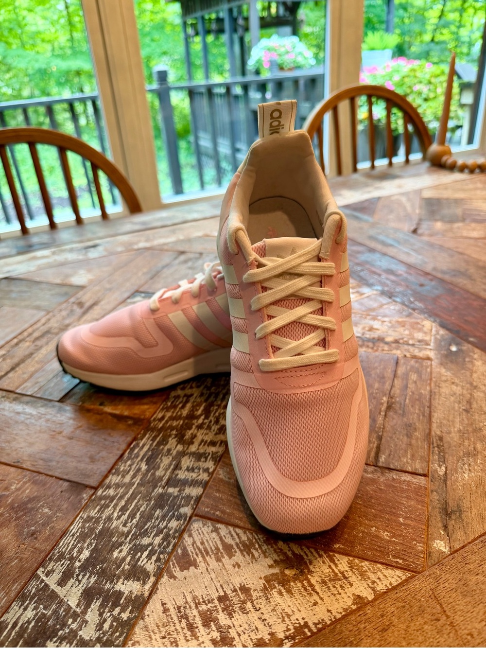 adidas Women's Light Pink and White Running Sneakers